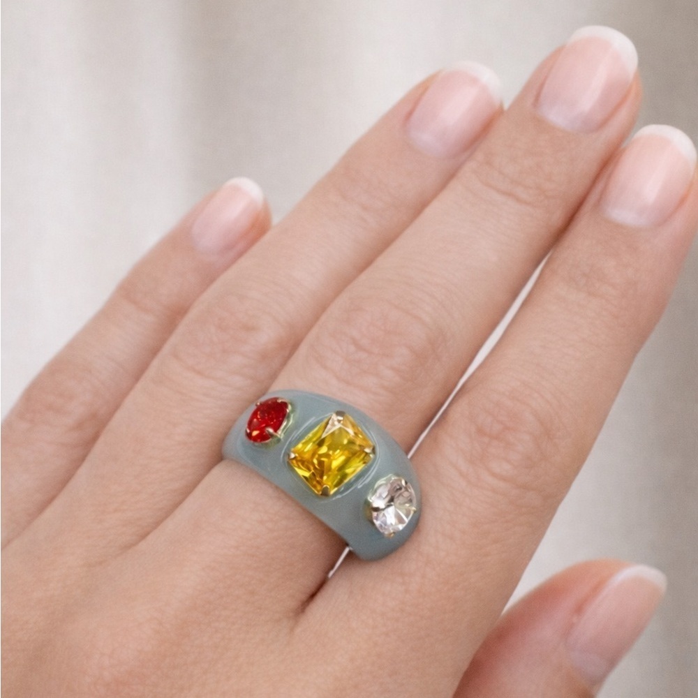 NWT Petit Moments Blue Multi-Stone Ring, Size 7